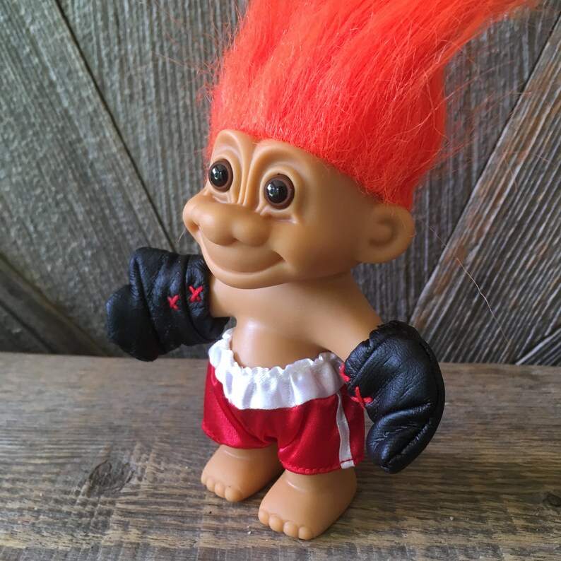 Vintage Boxer Troll Doll Boxer With Orange Hair Russ Berrie 5 Etsy