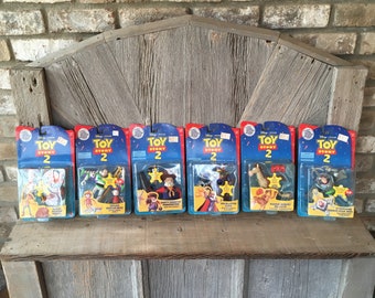 Toy Story 2 Action Figures Silver Edition Buzz Lightyear Zipline Ropin&#39; Woody Prospector Zurg Bullseye Vintage Disney 90s Mattel Toys RARE