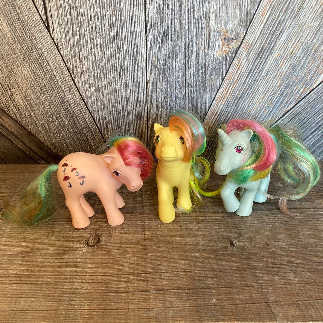 3 Vintage My Little Pony Trickles Parasol Moonstone Rainbow Ponies ...