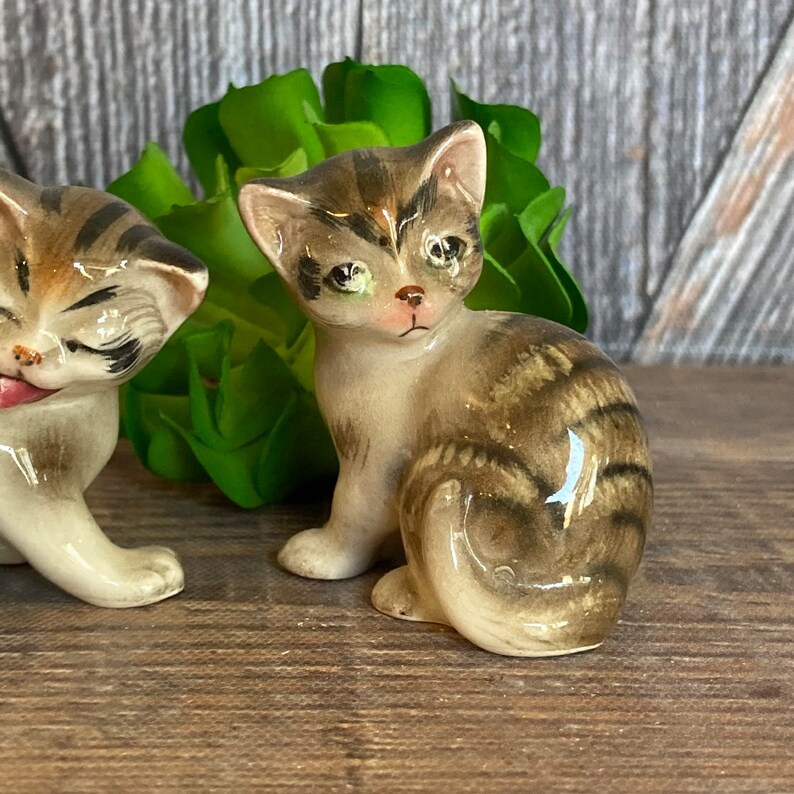 2 Vintage Cat Figurines Made in Japan Miniature 2.5 Inch Small Etsy