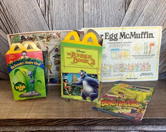 Vintage Mcdonalds Happy Meal Box and Tray Liner Placemat, 90s A