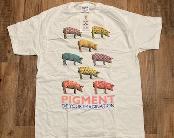 Vintage Pigment of Your Imagination Pig Shirt 1990's Hanes