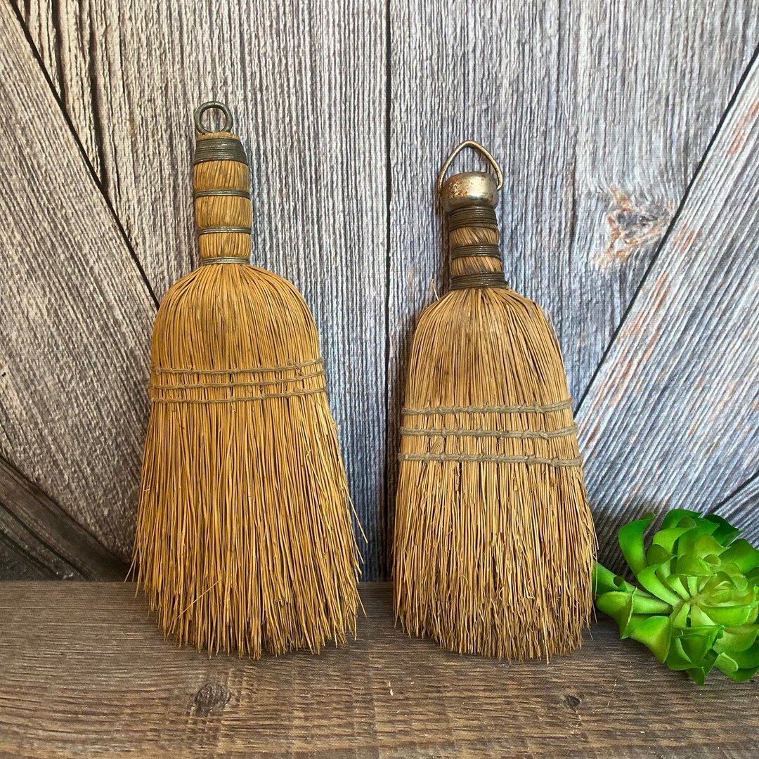 2 Vintage Whisk Brooms Handheld Broom Farmhouse Decor Witch Etsy