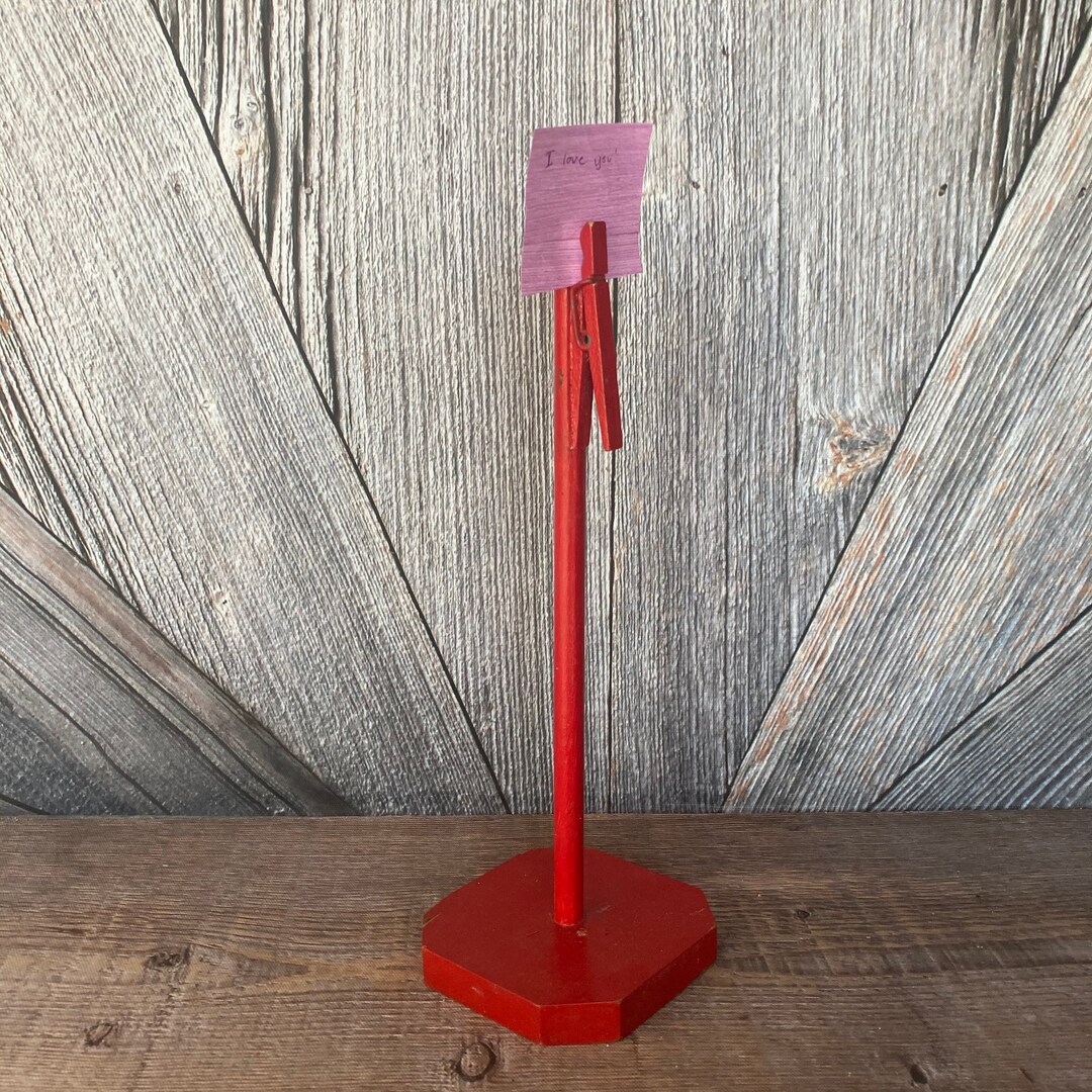 Vintage Clothespin Recipe Holder Grocery List Paper Mail Note Etsy.de