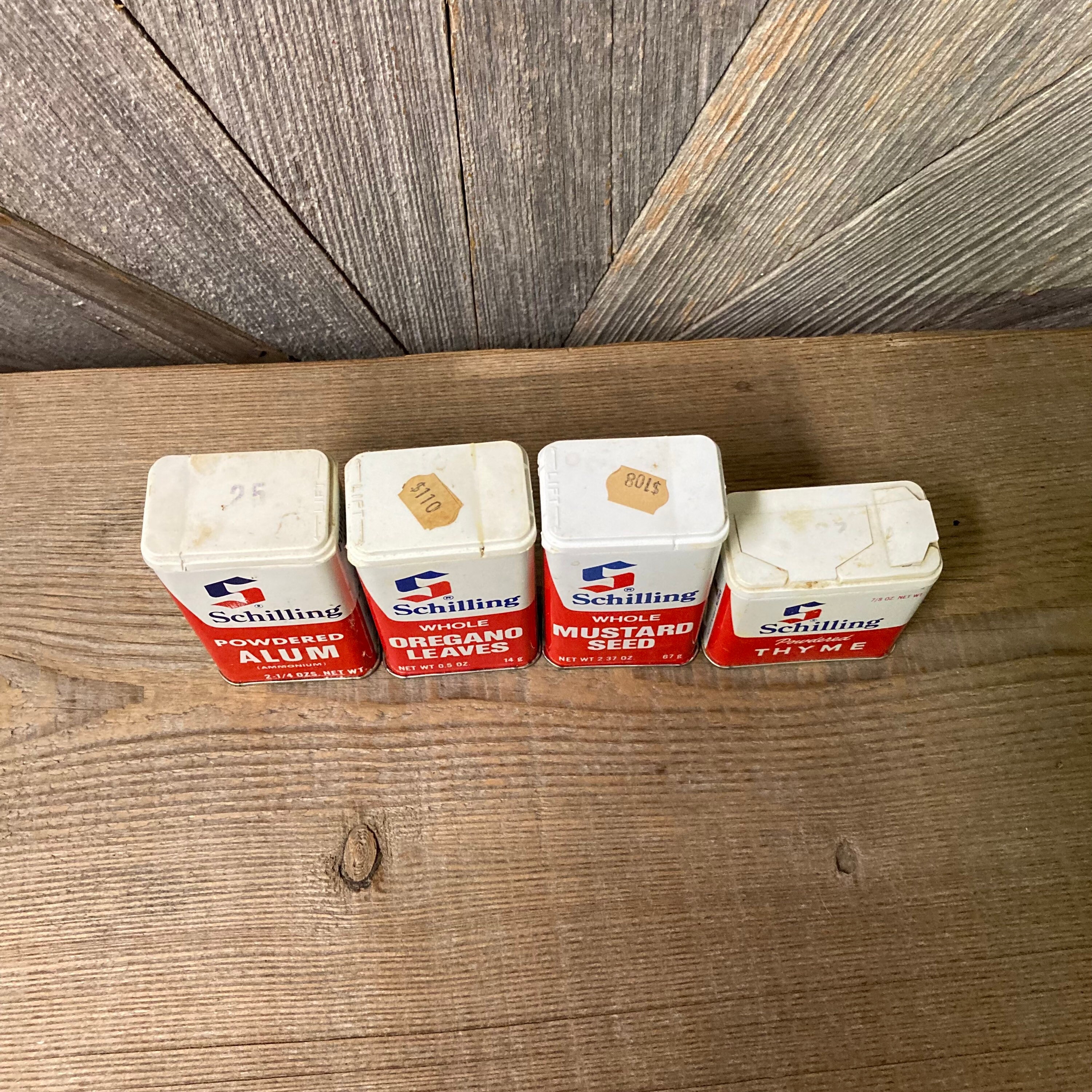 Vintage Spice Tins Schilling Spices Shakers Store Display Craft