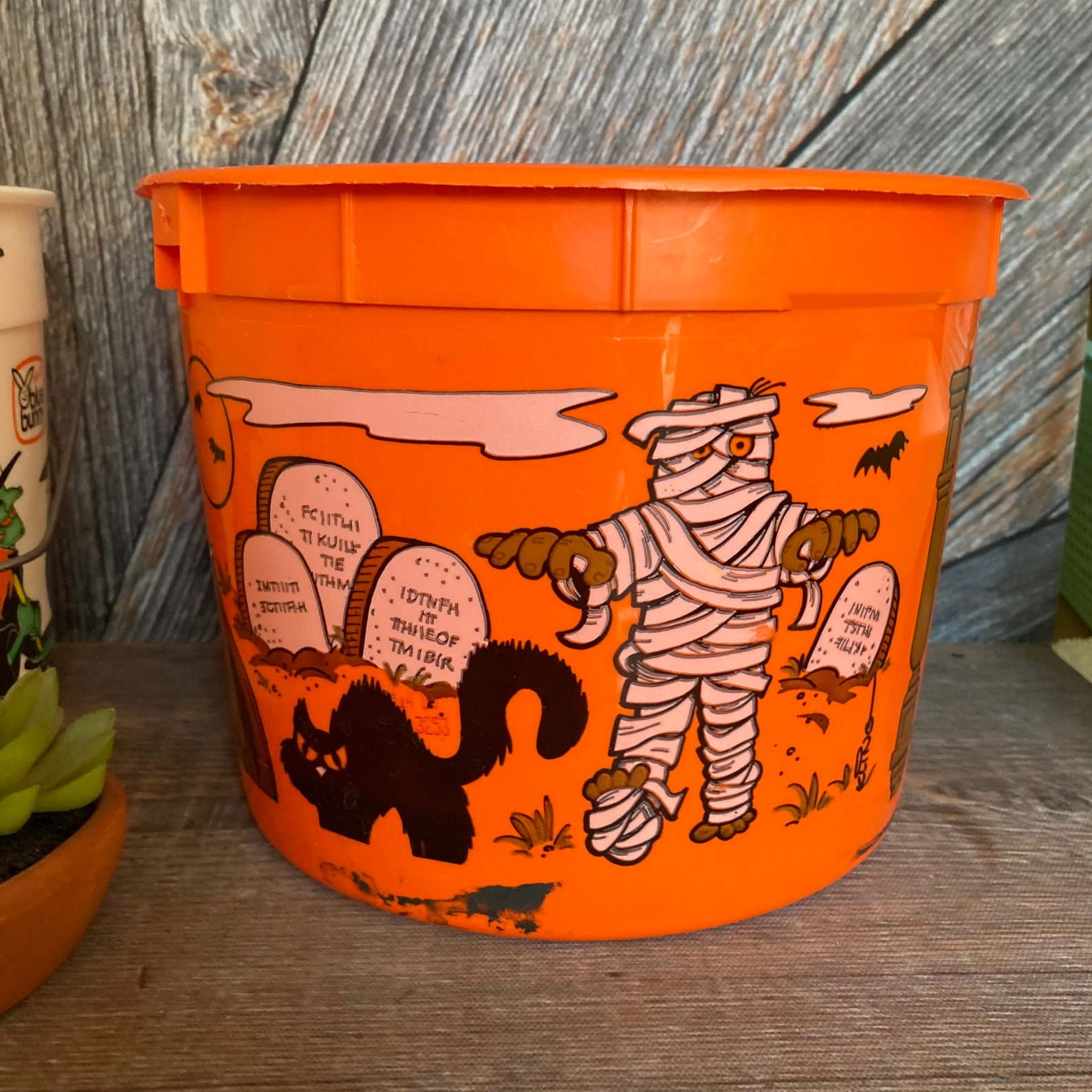 3 Vintage Halloween Bucket Trickortreat Bucket Basket Ice Etsy