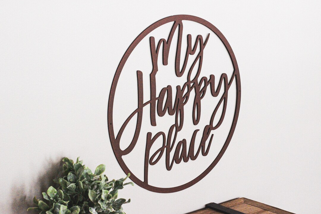 My Happy Place Metal Wall Sign, Metal Wall Sign for Home, Metal Wall