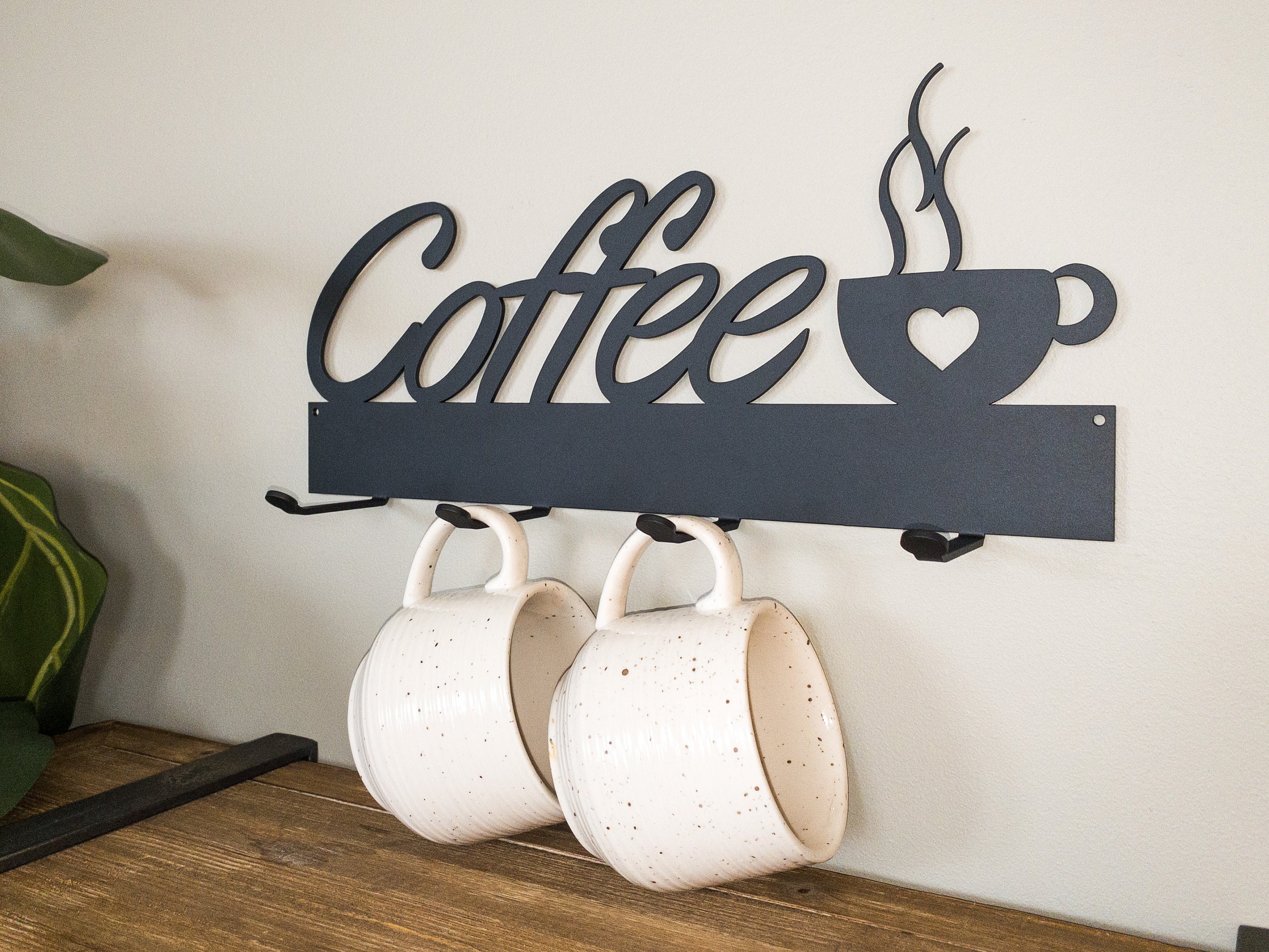 Metal mug rack wall mounted sale