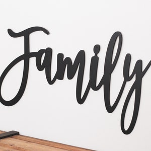 Metal Script Word - Family - Family Sign - Family Word Sign - Metal Wall Sign - Farmhouse Wall decor - Gallery Wall Sign