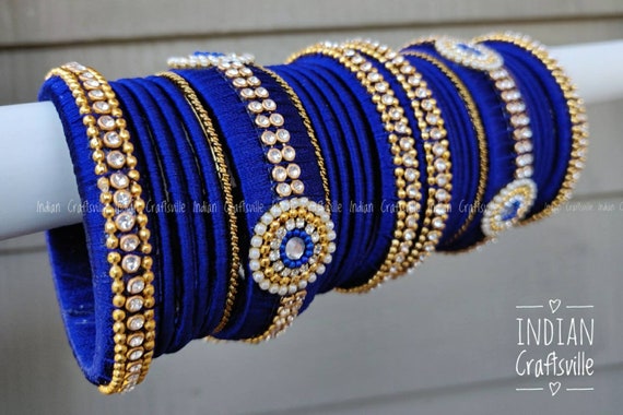 Royal blue bangles online clearance