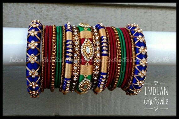 Silk thread bangles shop new designs 2018