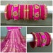 Set of 30 Handmade Silk Thread Bangles • Hot Pink & Gold Bangles • Ethnic Indian Accessory • Pakistani Jewelry • Asian Bridal Wedding Churas 