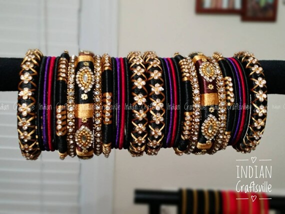 Brown colour silk thread bangles deals