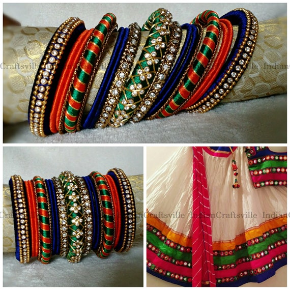 Silk thread bridal bangles set sale
