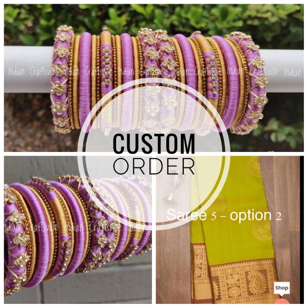 Custom order -Silk Thread Bangles • Set of 26 bangles for both hands • Bridal Wedding Jewelry, Indian Return Gift Favors- 2.4, 2.6, 2.8,2.10