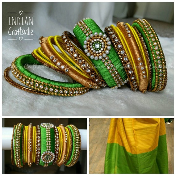 Light Green Silk Thread Bangle