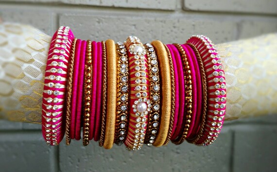Silk thread deals bridal bangles set