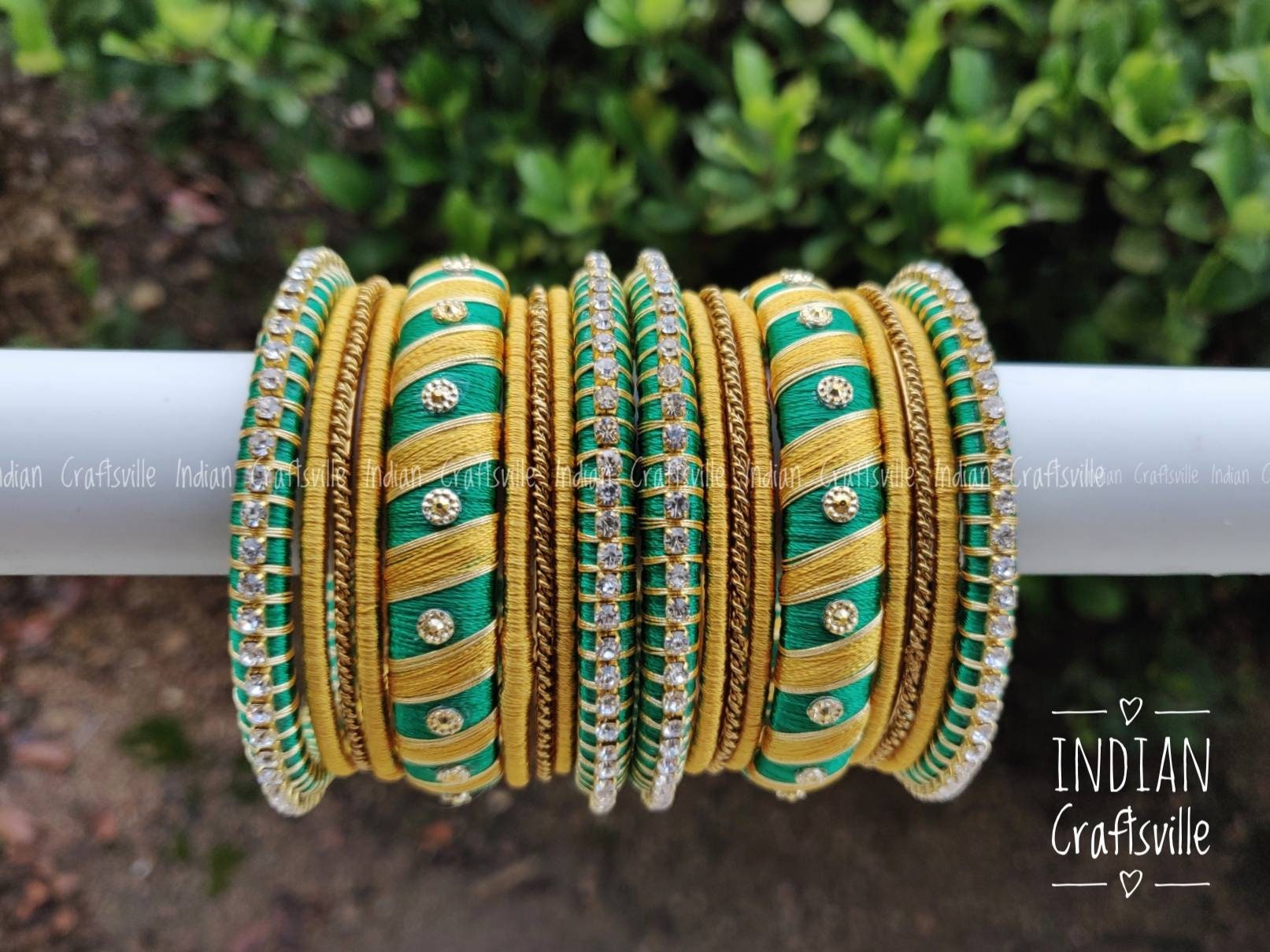 Silk thread bangles hotsell blue and green