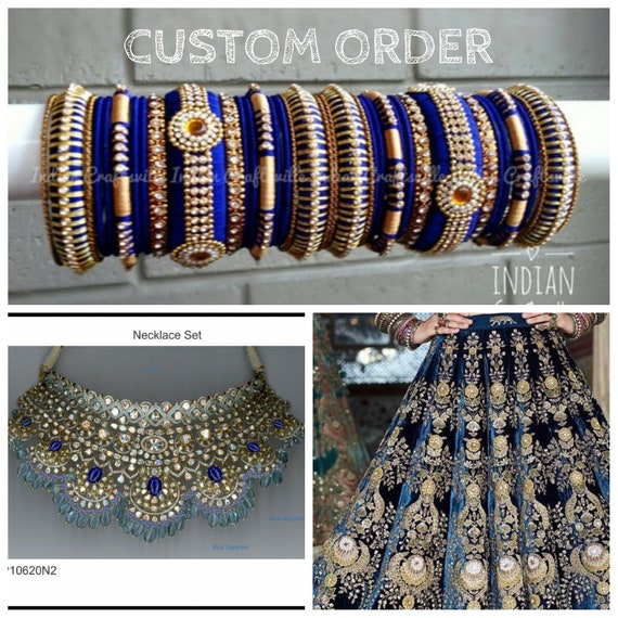 Navy blue silk thread bangles clearance