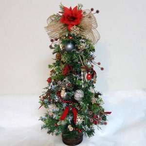 Farmhouse One-of-a-Kind Xmas Tree- Country Tabletop Decorative Tree-20&quot; Tabletop-Home Decoration Xmas Tree- Home Decor-by Floramiagarden