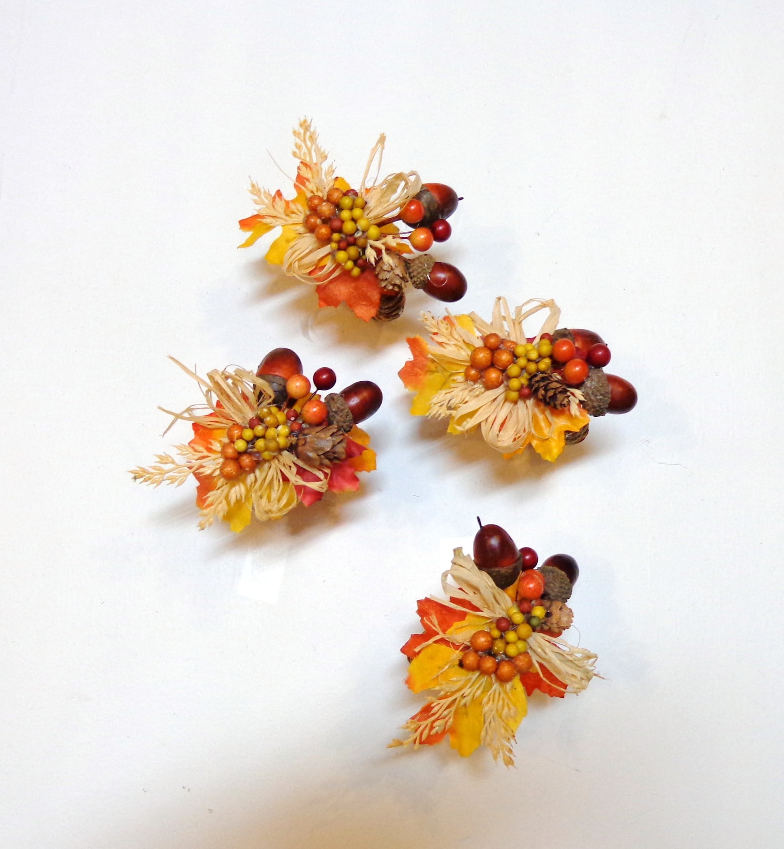 Set of 4 Pc Fall Napkin Ringsharvest Napkin Ring Etsy