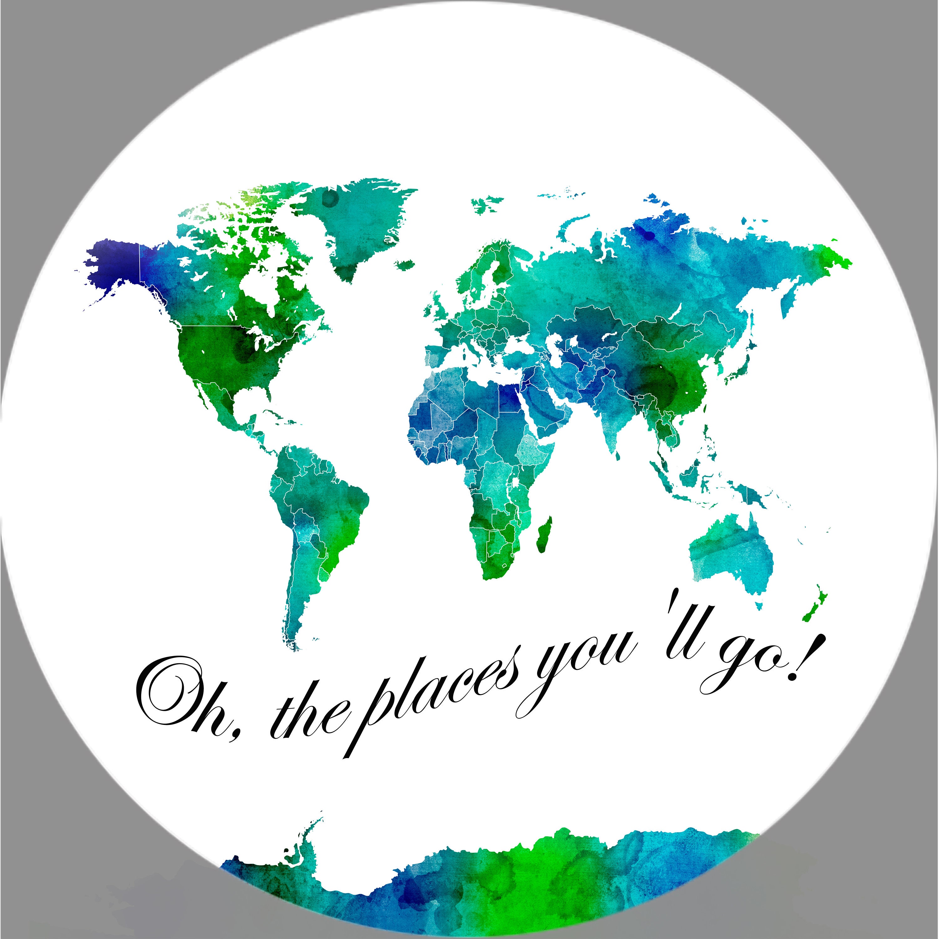 Nursery World Map Round Rug Carpet Floor Mat Personalized Etsy