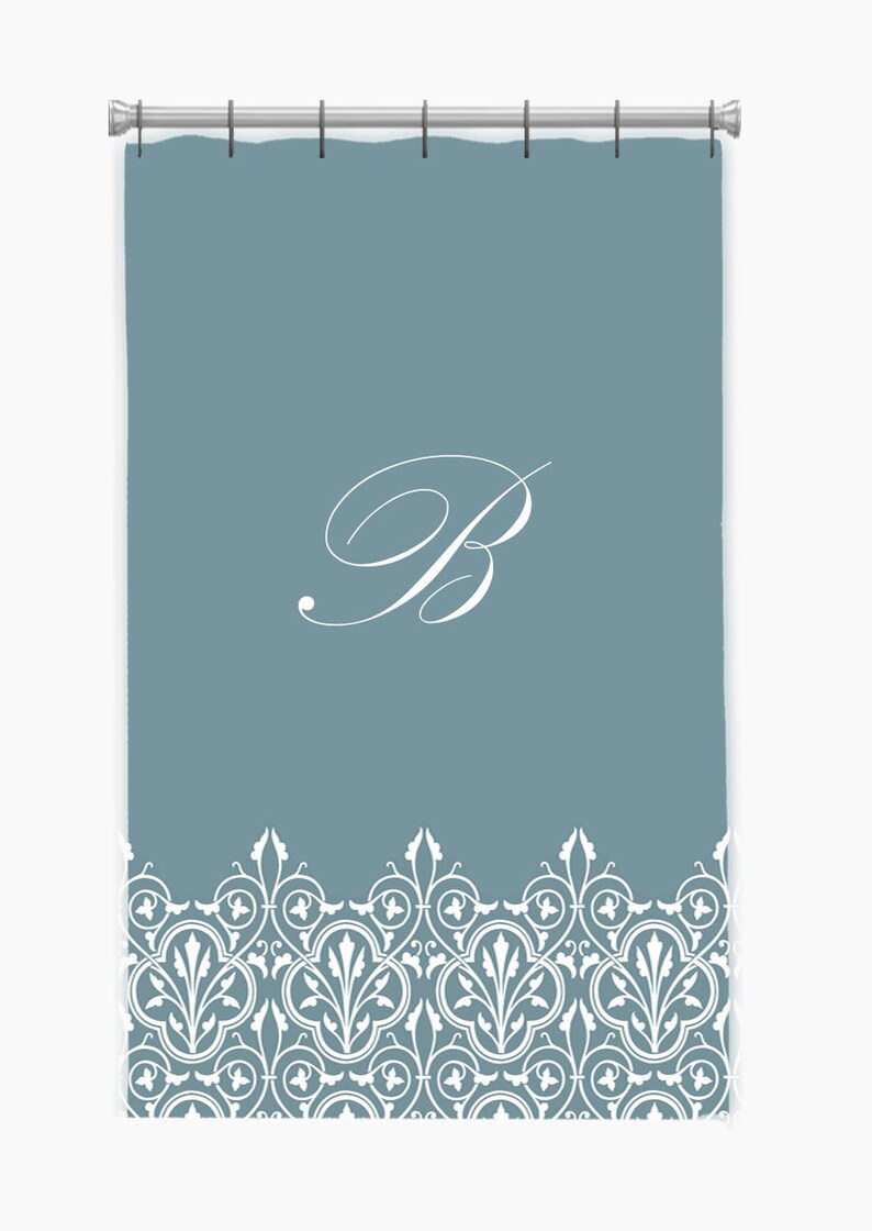 Stall Size Shower Curtain Fl Simplicity Classic Any Color Available Monogram