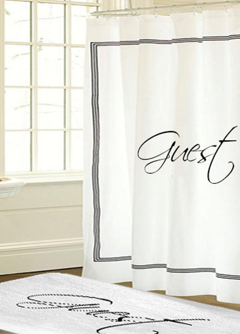Elegant Shower Curtain With Black Accent Personalized Monogram