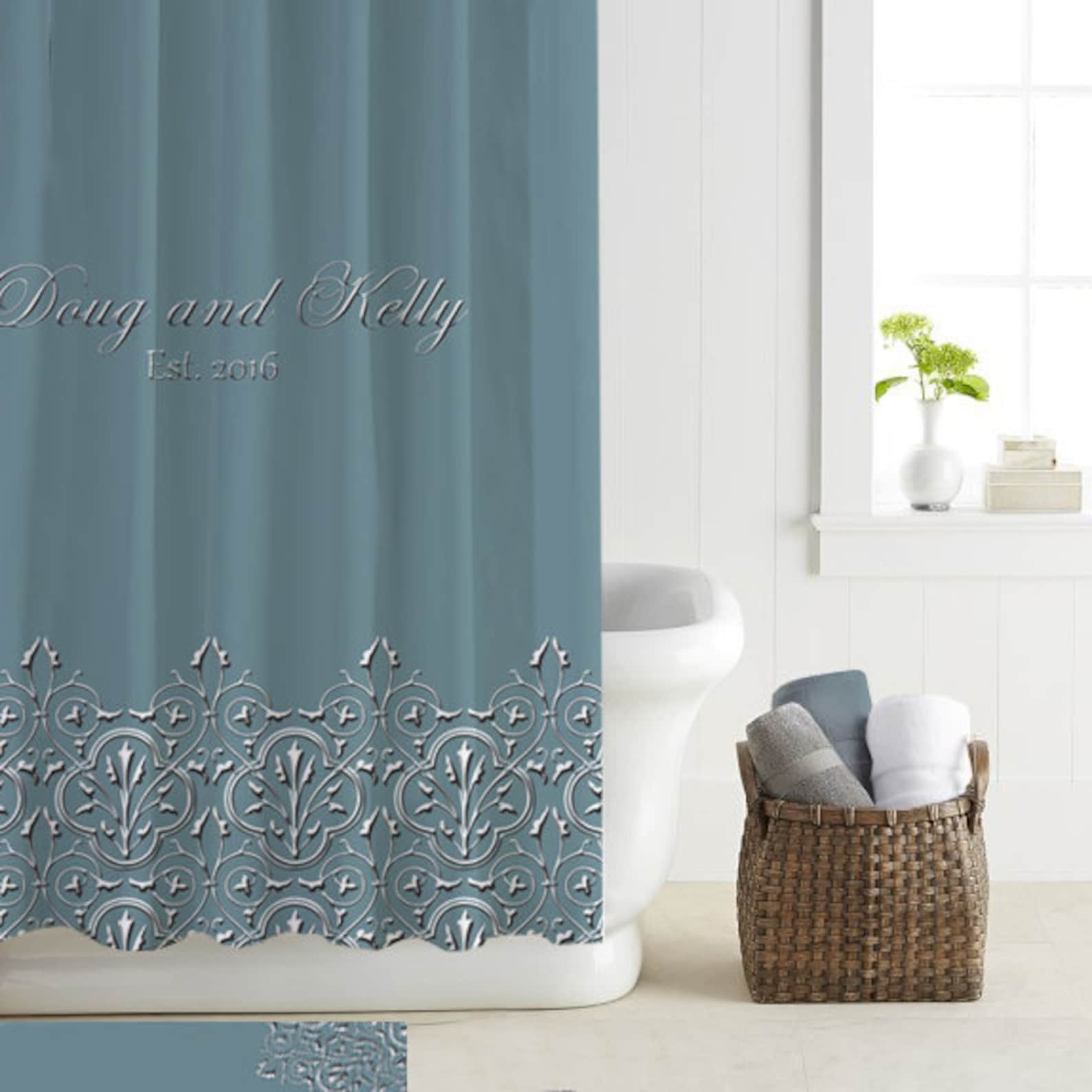 Stall size Shower Curtain Floral Simplicity Shower curtain Etsy