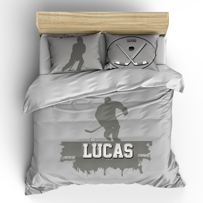 Ice Hockey Personalized Bedding Set Duvet Cover Comforter Etsy