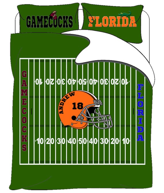 Football Field Personalized Bedding Set Duvet Cover Etsy