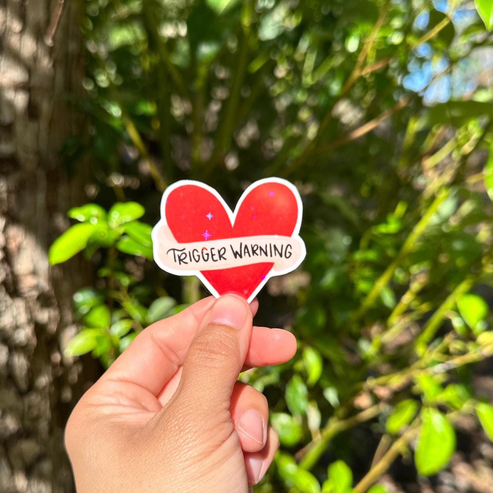 Trigger Warning Holographic Sticker - Etsy