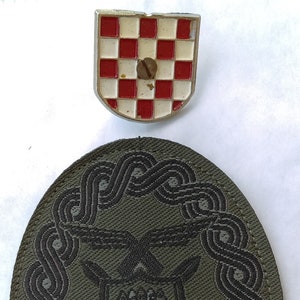 Croatian Army General Staff patch + Cro Army metal badge Croatia war Hrvatska !