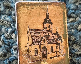 Crkva Sv. Marka Zagreb,St. Mark&#39;s Church, Catholic Croatian vintage pin, badge !