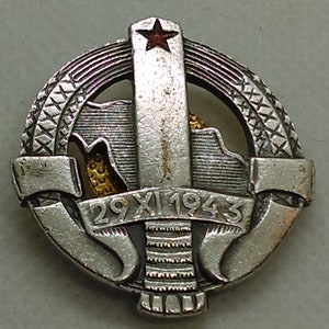 Ejército Nacional Yugoslavo, INSIGNIA DE PECHO DE GUARDIA DE Fronteras - Ikom Zagreb - ¡Insignia original!