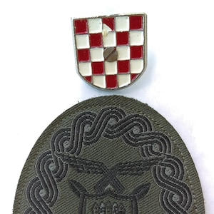 Croatian Army General Staff patch + Cro Army metal badge Croatia war Sahovnica !
