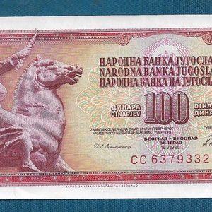 100 Dinara 1986. Banknoty Jugosławii, Oryginalne banknoty !