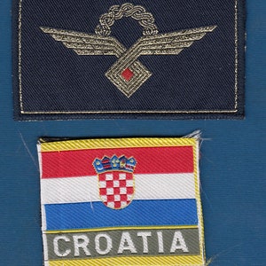 Croatian air Force and air DEFENCE, pilot breast insignia, vintage patch !