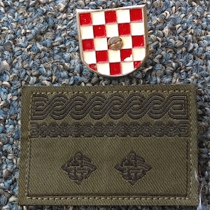 Croatian army, Croatian armed forces, rank patch + Cro Army vintage badge SAHOVNICA !