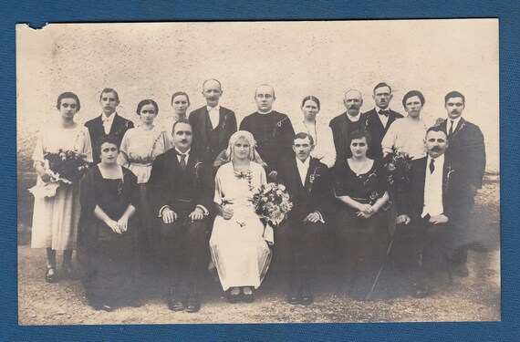 Vintage Wedding Dresses German Antique Photo Postcard 1910s Etsy