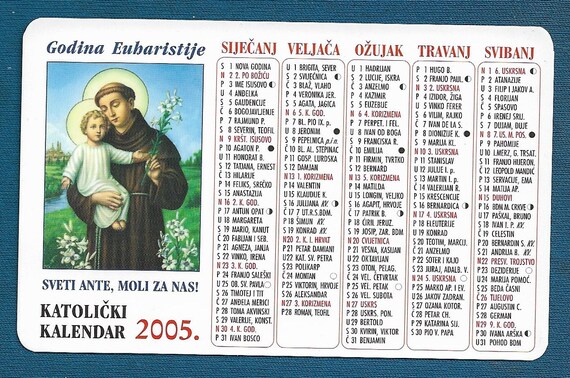 Saint Anthony of Padua Vintage Roman Catholic Calendar 2005. - Etsy