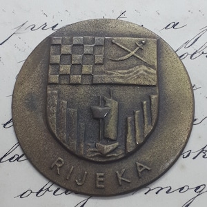 RIJEKA - Fiume, Historical coat of arms, Croatian vintage badge, rarre !