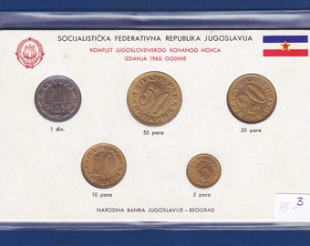 Set of Yugoslav coins - Issue Year 1965. - National bank of Yugoslavia !