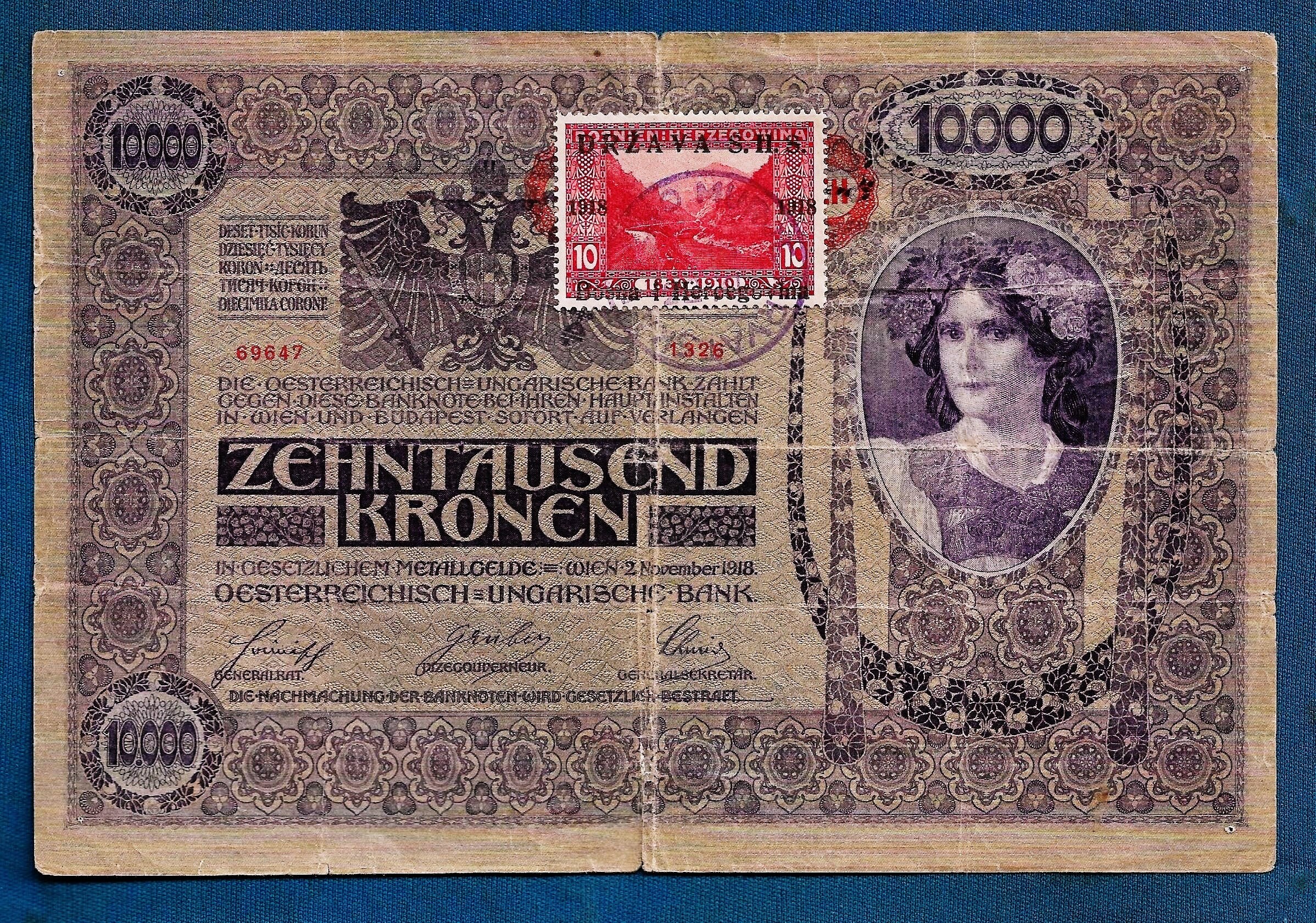 Bankbiljetten Oostenrijk-Hongarije 10000 kronen 1918. stempel | Etsy  Nederland