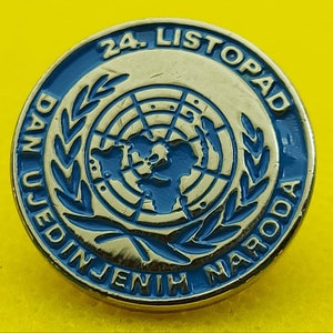 VN - Verenigde Naties, 24 oktober - VN-dag, oude vintage Kroatische pin, badge!