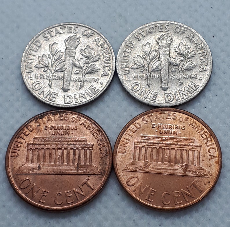 United States Coin One Dime 1976 One Dime 1977 One Cent Etsy