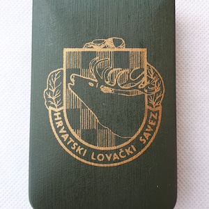 CROATIA HUNTING ASSOCIATION 1593 - 1993. - tie holder, Croatian coat of arm box