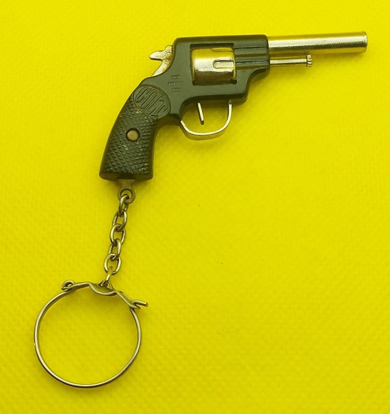 Colt Gun Keychain Gun Keyring Revolver Handgun Shot Gem