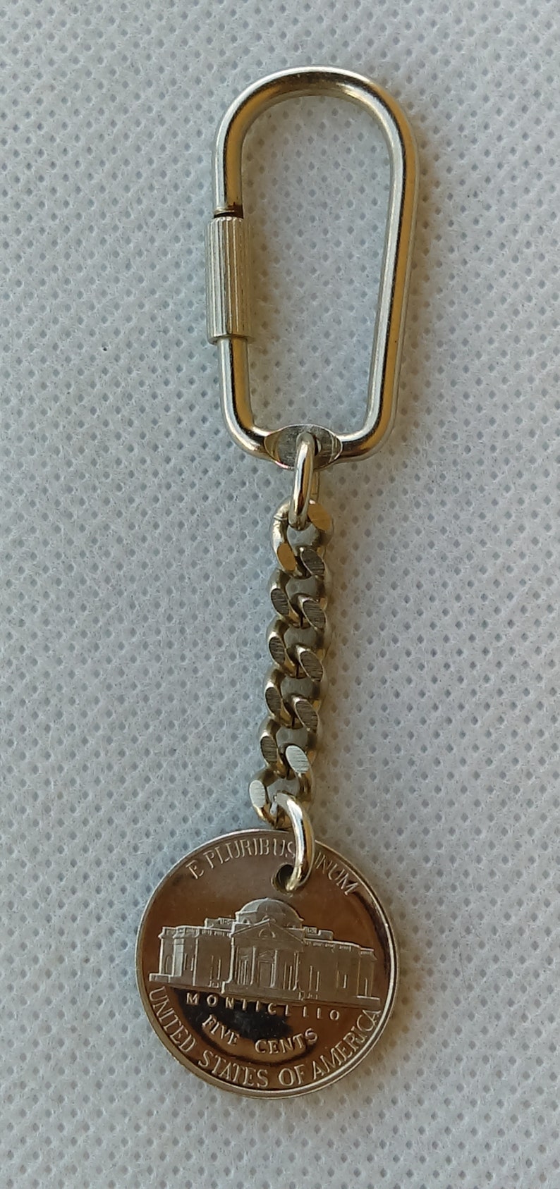 5 Cents 1993 vintage keychains ! Jefferson Nickel Usa coins