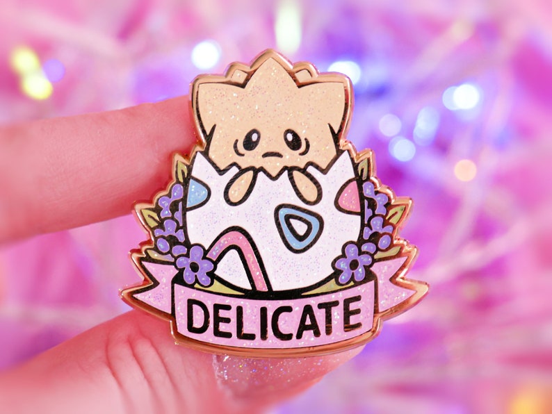 Rainbow Delicate Togepi Hard Enamel Lapel Pin Glitter Jacket /& Hat Accessory Pin Board Display